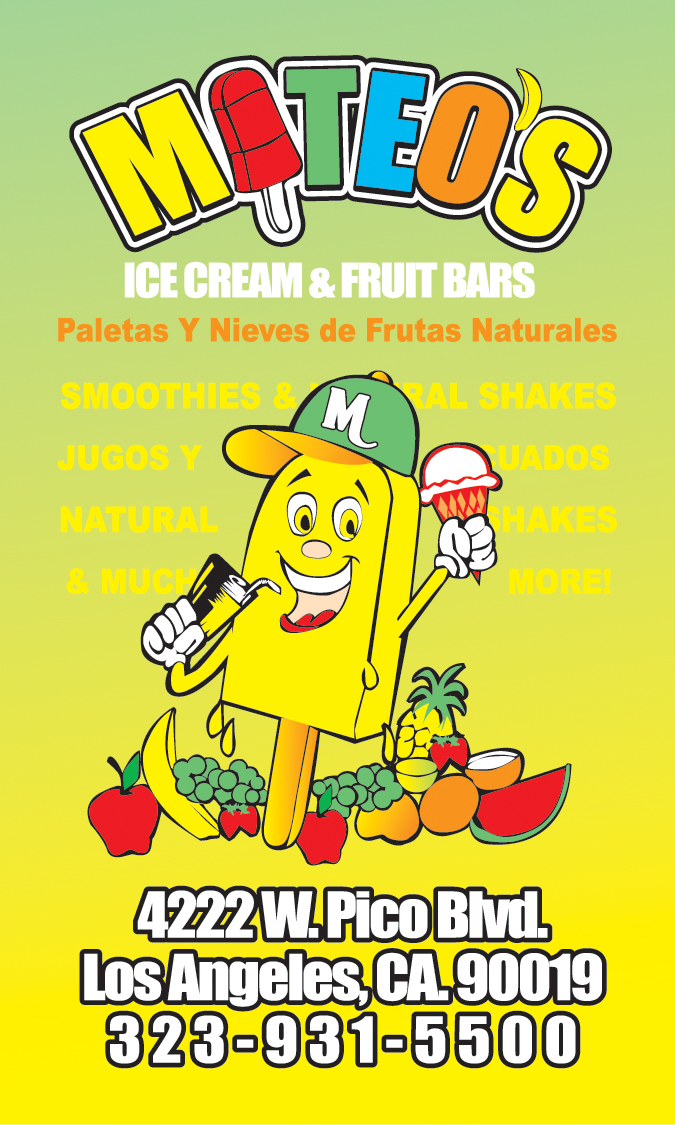 Mateo's Ice Cream & fruit bars